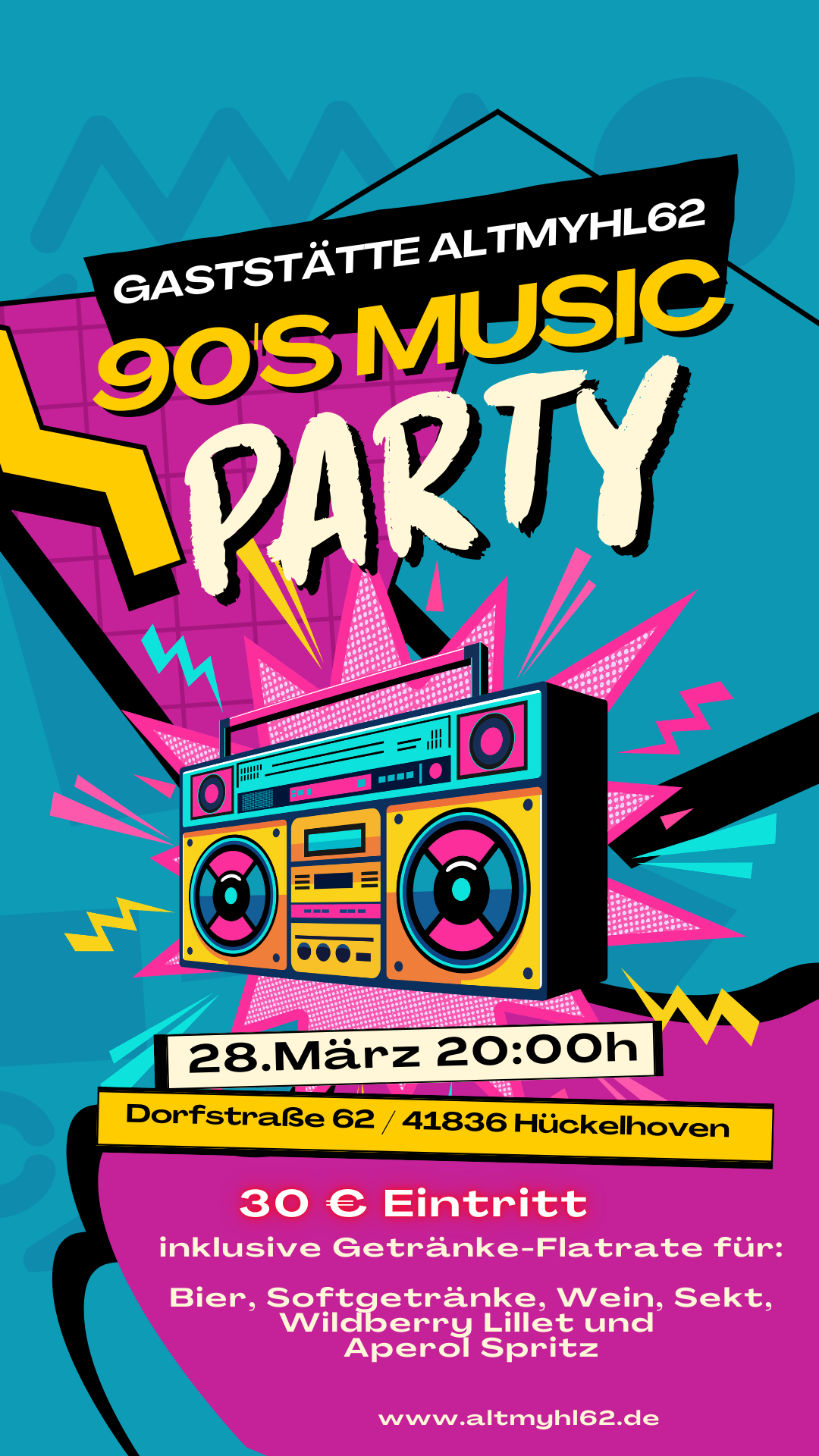 90er Jahre Flatrate Disco 2026 Hückelhoven Heinsberg